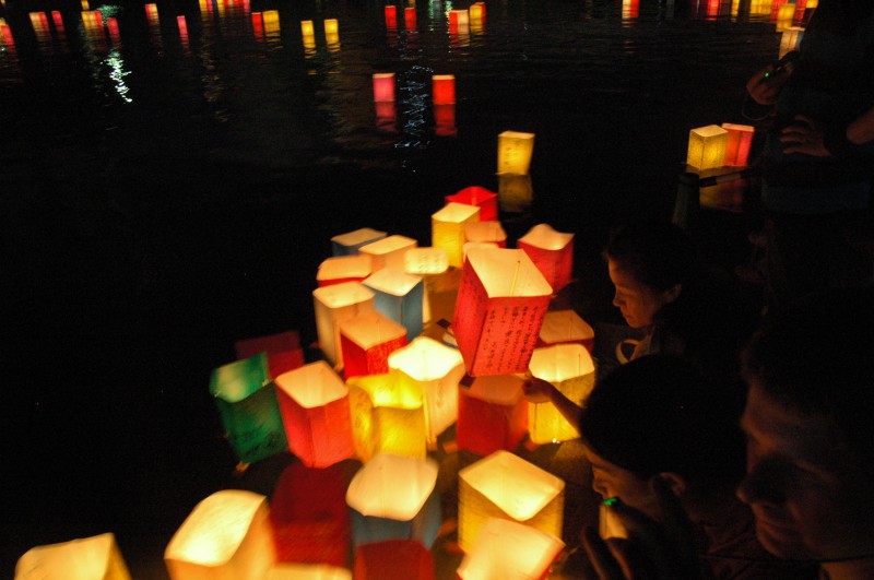 Floating of Paper Lanterns on the Motoyasu River in Hiroshima